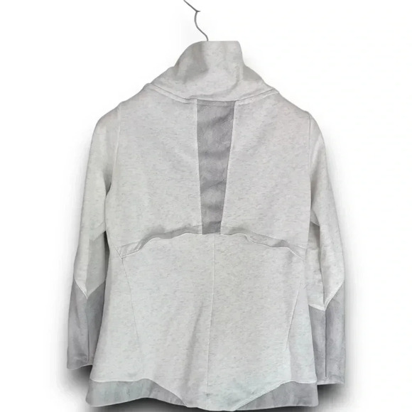 Decathlon White Hiking Pullover Sweatshirt L Quechua Contrast Print Long Sleeves - Picture 4 of 7